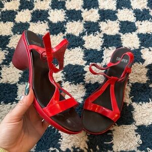 Camper Leather Red Sandals Size 37
